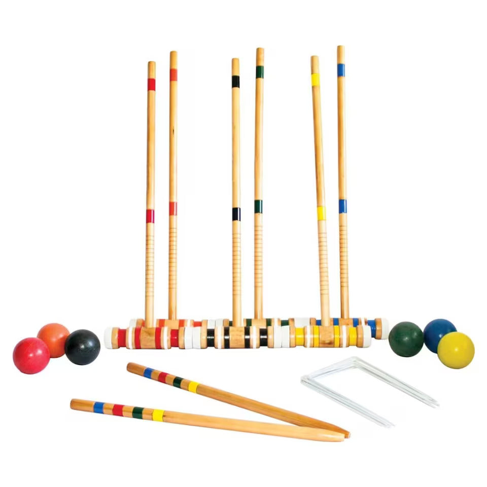 6-Player Backyard Outdoor Croquet Set with Carry-on Bag