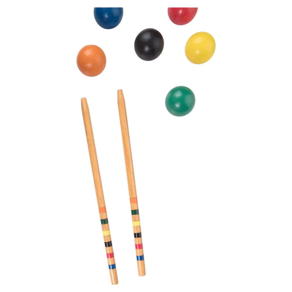6-Player Backyard Outdoor Croquet Set with Carry-on Bag