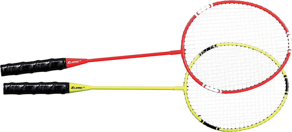 4 Player Outdoor Backyard Portable Badminton Set with Case Black / Red