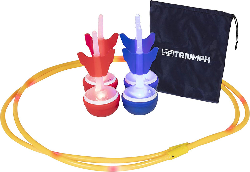 LED Backyard Outdoor Jumbo Size Darts Game Set (Red and Blue)