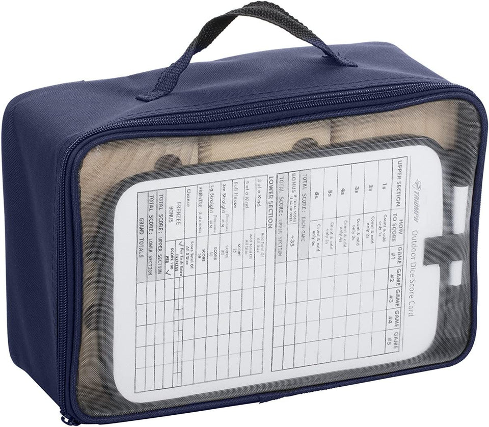 Big Roller 3.5" Wooden Lawn Dice with Scoreboard and Carry-On Bag