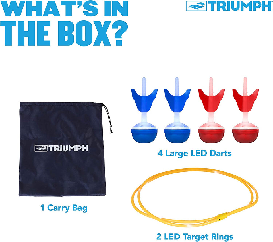 LED Backyard Outdoor Jumbo Size Darts Game Set (Red and Blue)